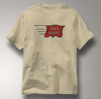 Rock Island T Shirt Vintage TAN Railroad T Shirt Train T Shirt Vintage T Shirt