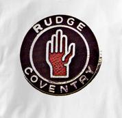 Rudge Motorcycle T Shirt Coventry Vintage Logo WHITE British Motorcycle T Shirt Coventry Vintage Logo T Shirt