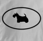 Scottish Terrier T Shirt Oval Profile GRAY Dog T Shirt Oval Profile T Shirt