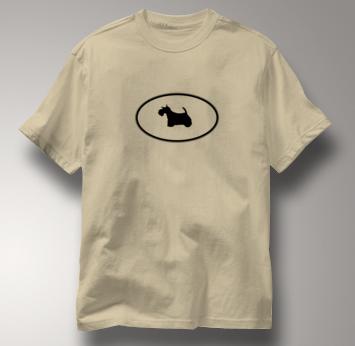 Scottish Terrier T Shirt Oval Profile TAN Dog T Shirt Oval Profile T Shirt