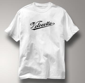 Velocette Motorcycle T Shirt Vintage Logo WHITE British Motorcycle T Shirt Vintage Logo T Shirt
