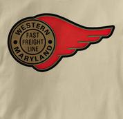 Western Maryland Railway T Shirt Fast Freight TAN Railroad T Shirt Train T Shirt B&O Museum T Shirt Fast Freight T Shirt