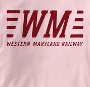 Western Maryland Railway T Shirt WM PINK Railroad T Shirt Train T Shirt B&O Museum T Shirt WM T Shirt