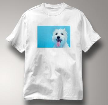 Westie T Shirt Portrait West Highland White Terrier WHITE Dog T Shirt Portrait West Highland White Terrier T Shirt