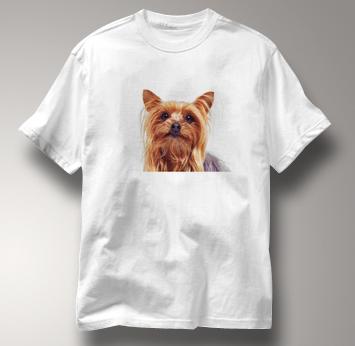 Yorkie T Shirt Portrait Yorkshire Terrier WHITE Dog T Shirt Portrait Yorkshire Terrier T Shirt