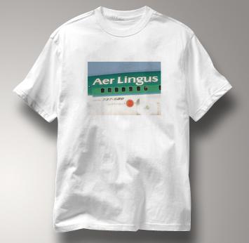 Aer Lingus T Shirt Original Art Ireland WHITE Airlines T Shirt Aviation T Shirt Original Art Ireland T Shirt