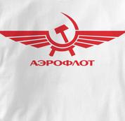 Aeroflot T Shirt Red Russian WHITE Airlines T Shirt Aviation T Shirt Soviet T Shirt Red Russian T Shirt