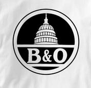 Baltimore & Ohio T Shirt Black Dome Logo WHITE Railroad T Shirt Train T Shirt B&O Museum T Shirt Black Dome Logo T Shirt
