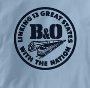 Baltimore & Ohio T Shirt Linking States BLUE Railroad T Shirt Train T Shirt B&O Museum T Shirt Linking States T Shirt