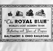 Baltimore & Ohio T Shirt Royal Blue WHITE Railroad T Shirt Train T Shirt B&O Museum T Shirt Royal Blue T Shirt