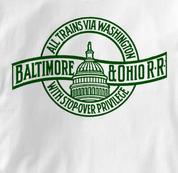 Baltimore & Ohio T Shirt Stopover Privelege WHITE Railroad T Shirt Train T Shirt B&O Museum T Shirt Stopover Privelege T Shirt