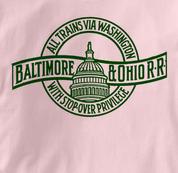Baltimore & Ohio T Shirt Stopover Privelege PINK Railroad T Shirt Train T Shirt B&O Museum T Shirt Stopover Privelege T Shirt
