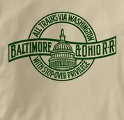 Baltimore & Ohio T Shirt Stopover Privelege TAN Railroad T Shirt Train T Shirt B&O Museum T Shirt Stopover Privelege T Shirt