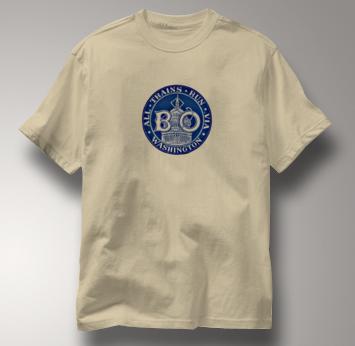 Baltimore & Ohio T Shirt Via Washington TAN Railroad T Shirt Train T Shirt B&O Museum T Shirt Via Washington T Shirt
