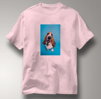Basset Hound T Shirt Portrait PINK Dog T Shirt Portrait T Shirt