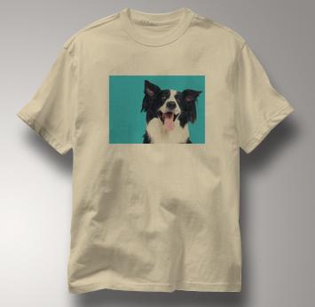 Border Collie T Shirt Portrait TAN Dog T Shirt Portrait T Shirt