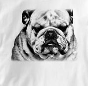 Bulldog T Shirt Portrait BW WHITE Dog T Shirt Portrait BW T Shirt