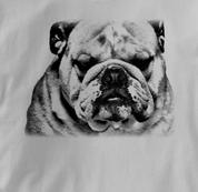 Bulldog T Shirt Portrait BW GRAY Dog T Shirt Portrait BW T Shirt