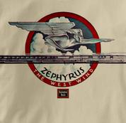 Burlington Route T Shirt Zephyr West Wind TAN Railroad T Shirt Train T Shirt Zephyr West Wind T Shirt