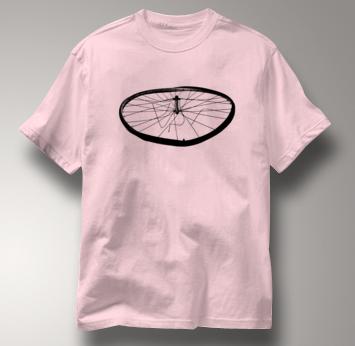Bicycle T Shirt Busted Wheel Mountain Touring PINK Cycling T Shirt Busted Wheel Mountain Touring T Shirt