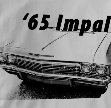 Chevy Impala 1965 Classic GRAY Chevrolet Car T Shirt XL  