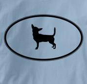 Chihuahua T Shirt Oval Profile BLUE Dog T Shirt Oval Profile T Shirt