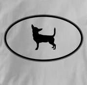 Chihuahua T Shirt Oval Profile GRAY Dog T Shirt Oval Profile T Shirt