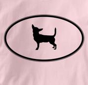 Chihuahua T Shirt Oval Profile PINK Dog T Shirt Oval Profile T Shirt