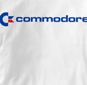 Commodore Computer T Shirt Vintage Logo WHITE Vintage Logo T Shirt Geek T Shirt