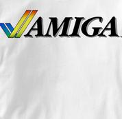Commodore Computer T Shirt Vintage Logo Amiga WHITE Vintage Logo Amiga T Shirt Geek T Shirt