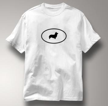 Corgi T Shirt Oval Profile WHITE Dog T Shirt Oval Profile T Shirt