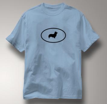 Corgi T Shirt Oval Profile BLUE Dog T Shirt Oval Profile T Shirt