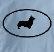 Corgi T Shirt Oval Profile BLUE Dog T Shirt Oval Profile T Shirt