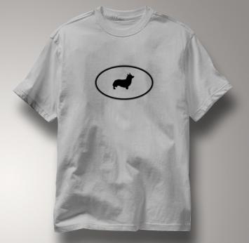 Corgi T Shirt Oval Profile GRAY Dog T Shirt Oval Profile T Shirt