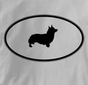 Corgi T Shirt Oval Profile GRAY Dog T Shirt Oval Profile T Shirt