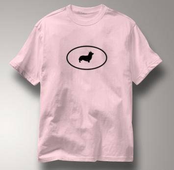 Corgi T Shirt Oval Profile PINK Dog T Shirt Oval Profile T Shirt
