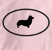 Corgi T Shirt Oval Profile PINK Dog T Shirt Oval Profile T Shirt