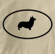 Corgi T Shirt Oval Profile TAN Dog T Shirt Oval Profile T Shirt