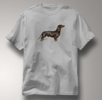 Dachshund T Shirt Vintage Portrait GRAY Dog T Shirt Vintage Portrait T Shirt