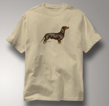 Dachshund T Shirt Vintage Portrait TAN Dog T Shirt Vintage Portrait T Shirt