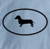 Dachshund T Shirt Oval Profile BLUE Dog T Shirt Oval Profile T Shirt