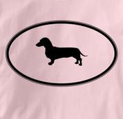 Dachshund T Shirt Oval Profile PINK Dog T Shirt Oval Profile T Shirt