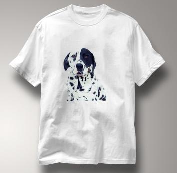 Dalmatian T Shirt Portrait WHITE Dog T Shirt Portrait T Shirt