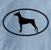 Doberman T Shirt Oval Profile BLUE Dog T Shirt Oval Profile T Shirt