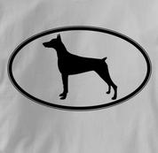 Doberman T Shirt Oval Profile GRAY Dog T Shirt Oval Profile T Shirt
