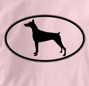 Doberman T Shirt Oval Profile PINK Dog T Shirt Oval Profile T Shirt