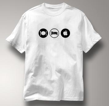 Mac T Shirt Eat Sleep Play WHITE Apple Computer T Shirt Obsession T Shirt Eat Sleep Play T Shirt Geek T Shirt
