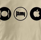 Mac T Shirt Eat Sleep Play TAN Apple Computer T Shirt Obsession T Shirt Eat Sleep Play T Shirt Geek T Shirt