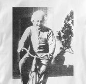 Bicycle T Shirt Albert Einstein WHITE Cycling T Shirt Science T Shirt Albert Einstein T Shirt