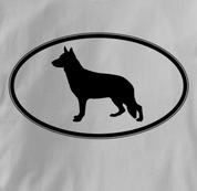 German Shepherd T Shirt Oval Profile GRAY Dog T Shirt Oval Profile T Shirt